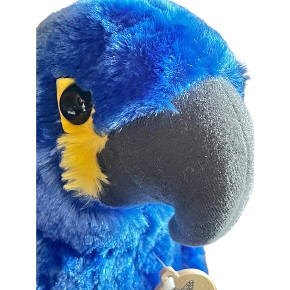 Wild Republic Blue Parrot Plush 11" Tall With Butterfly Wonderland Scottsdale AZ - Picture 4 of 16